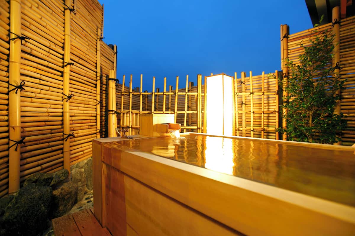 Japanese Western Style Room with Open-Air Bath, Non Smoking | In-room safe, iron/ironing board, free WiFi, bed sheets