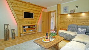 Appartement, uitzicht op bergen (Bergfeuer) | Woonkamer