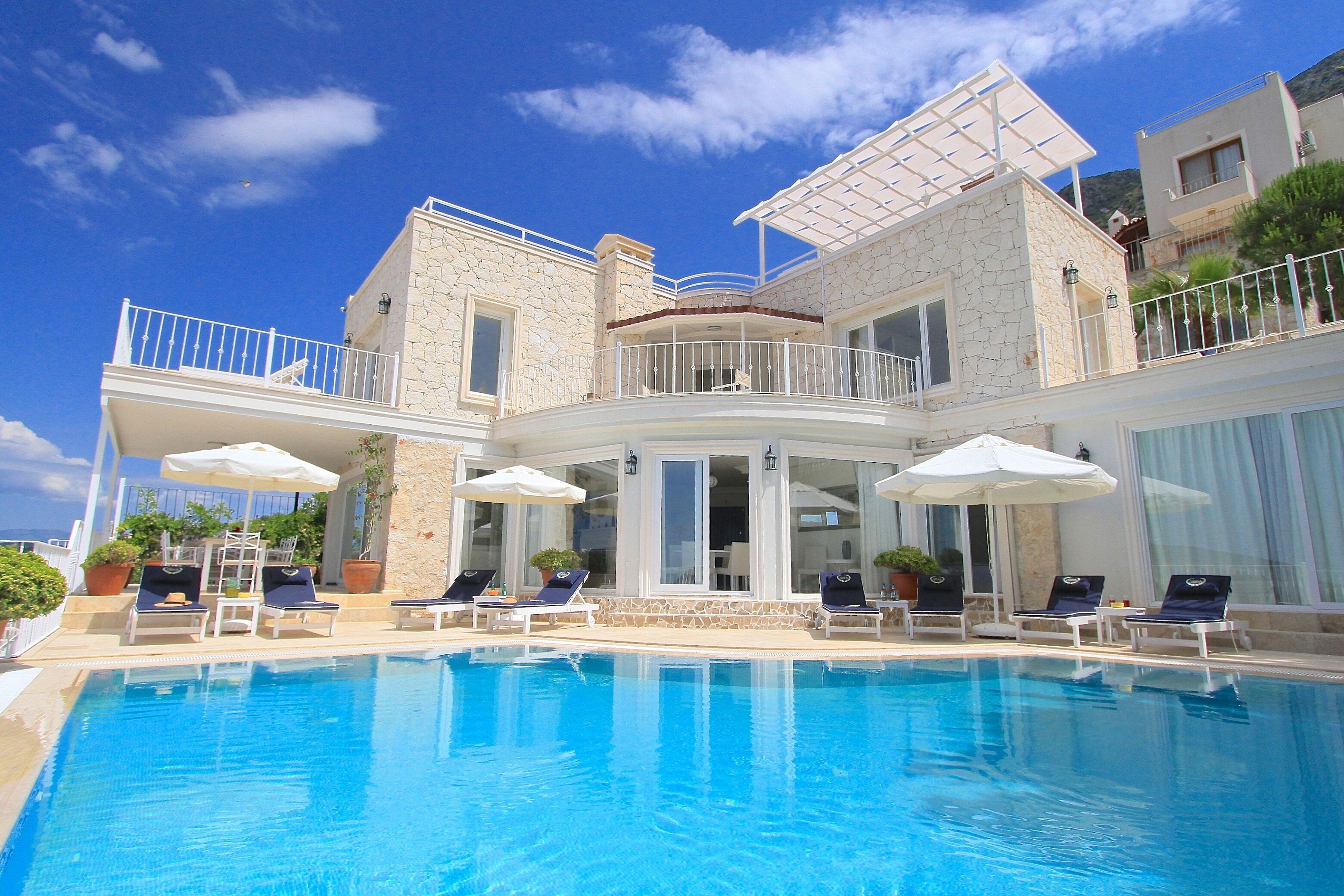 Stunning villa with Pool and Extensive Terraces Magnificent Views of Kalkan Bay.