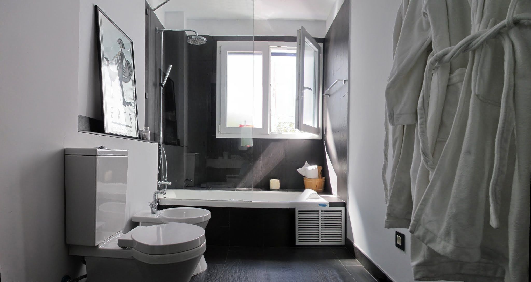 double or twin room | bathroom | deep-soaking bathtub, rainfall showerhead, free toiletries, bathrobes