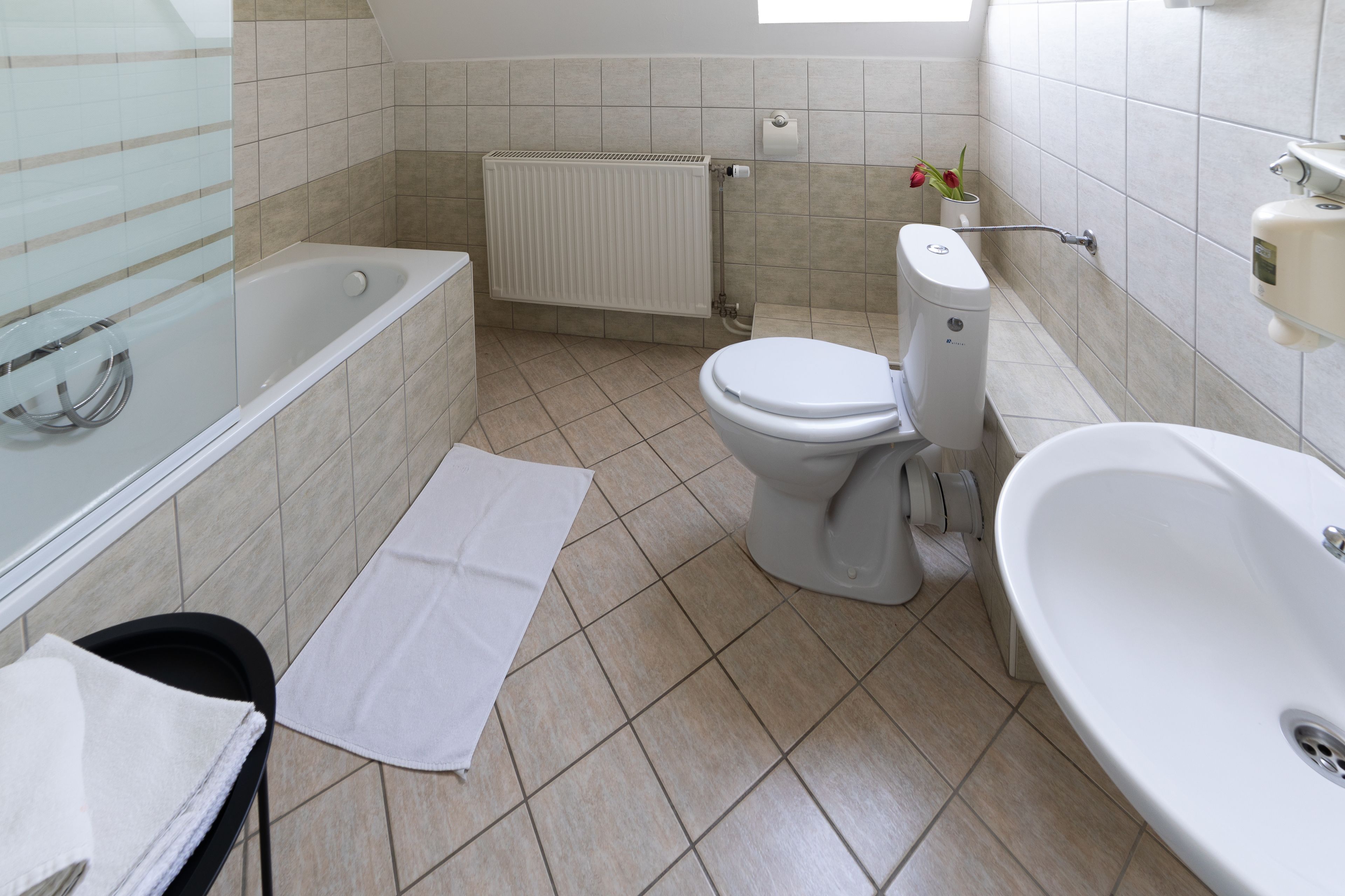 basic suite, 2 bedrooms | bathroom | hair dryer, towels, soap, shampoo