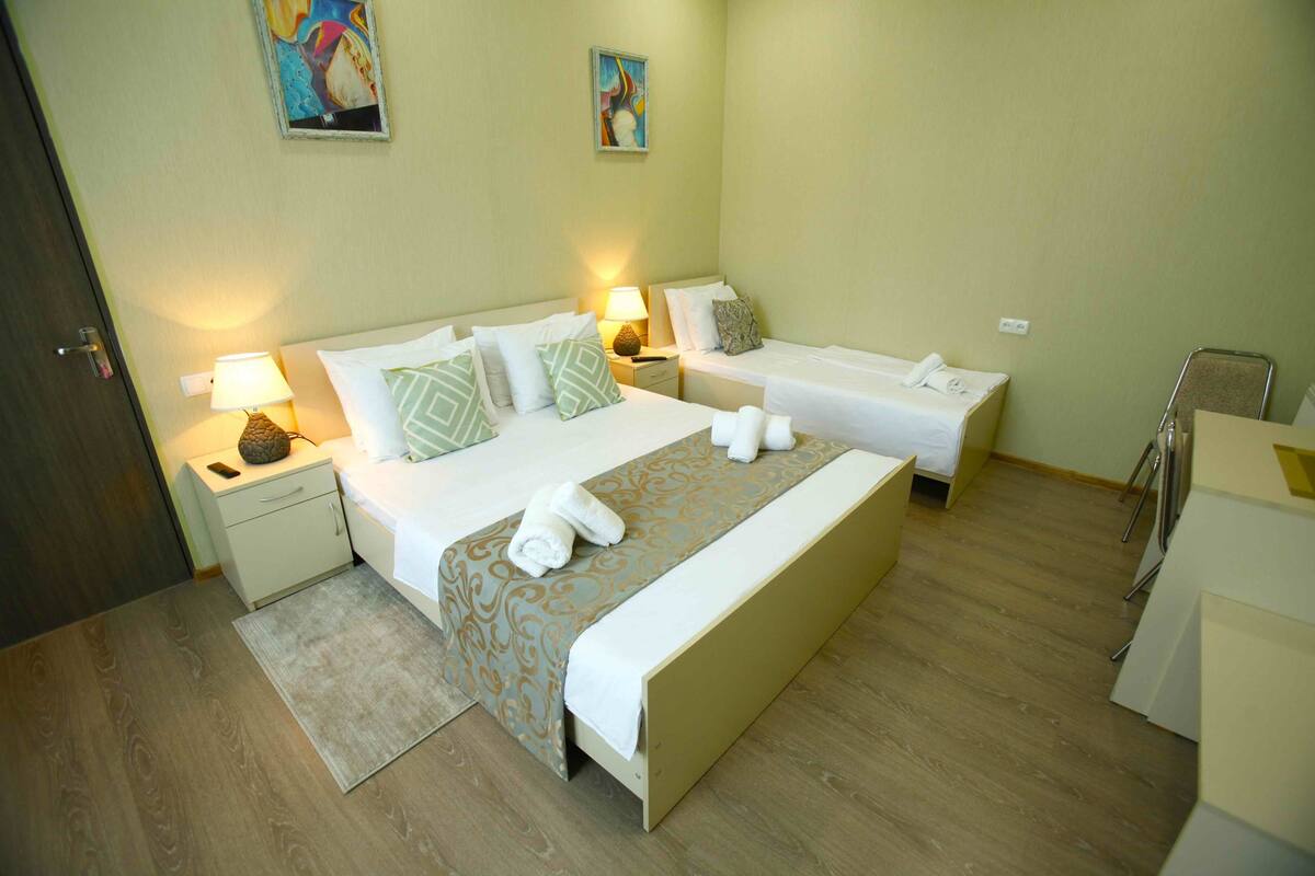 Desk, soundproofing, iron/ironing board, free cots/infant beds