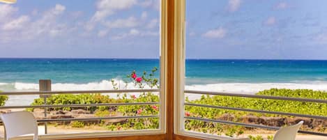 24-inch flat-screen TV with cable channels, DVD player, pay films