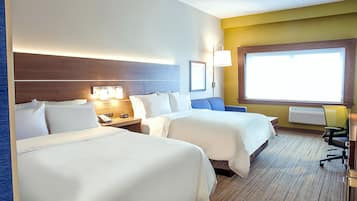 Suite, 2 Queen Beds | Hypo-allergenic bedding, down comforters, desk, laptop workspace