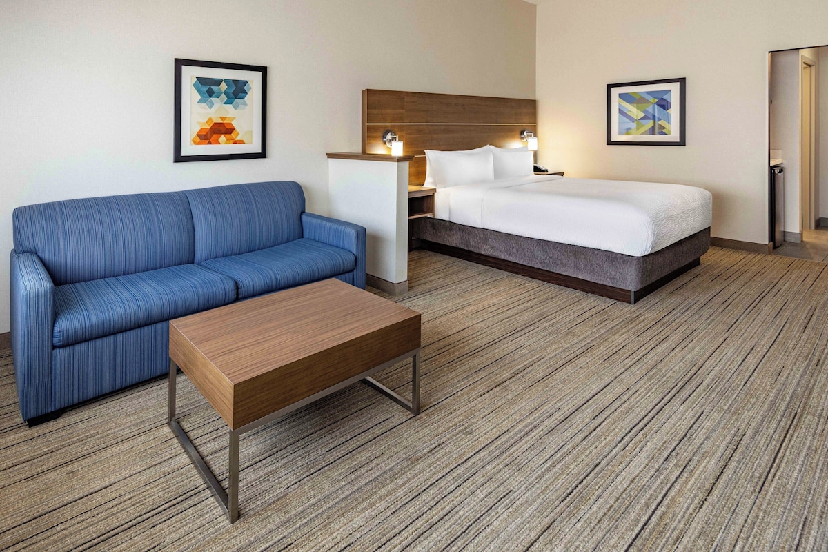 Suite, 1 King Bed | Hypo-allergenic bedding available, down comforters, desk