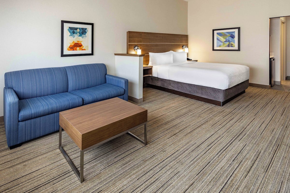 Suite, 1 King Bed | Hypo-allergenic bedding available, down comforters, desk