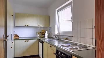 Kühlschrank, Mikrowelle, Herdplatte, Geschirrspüler