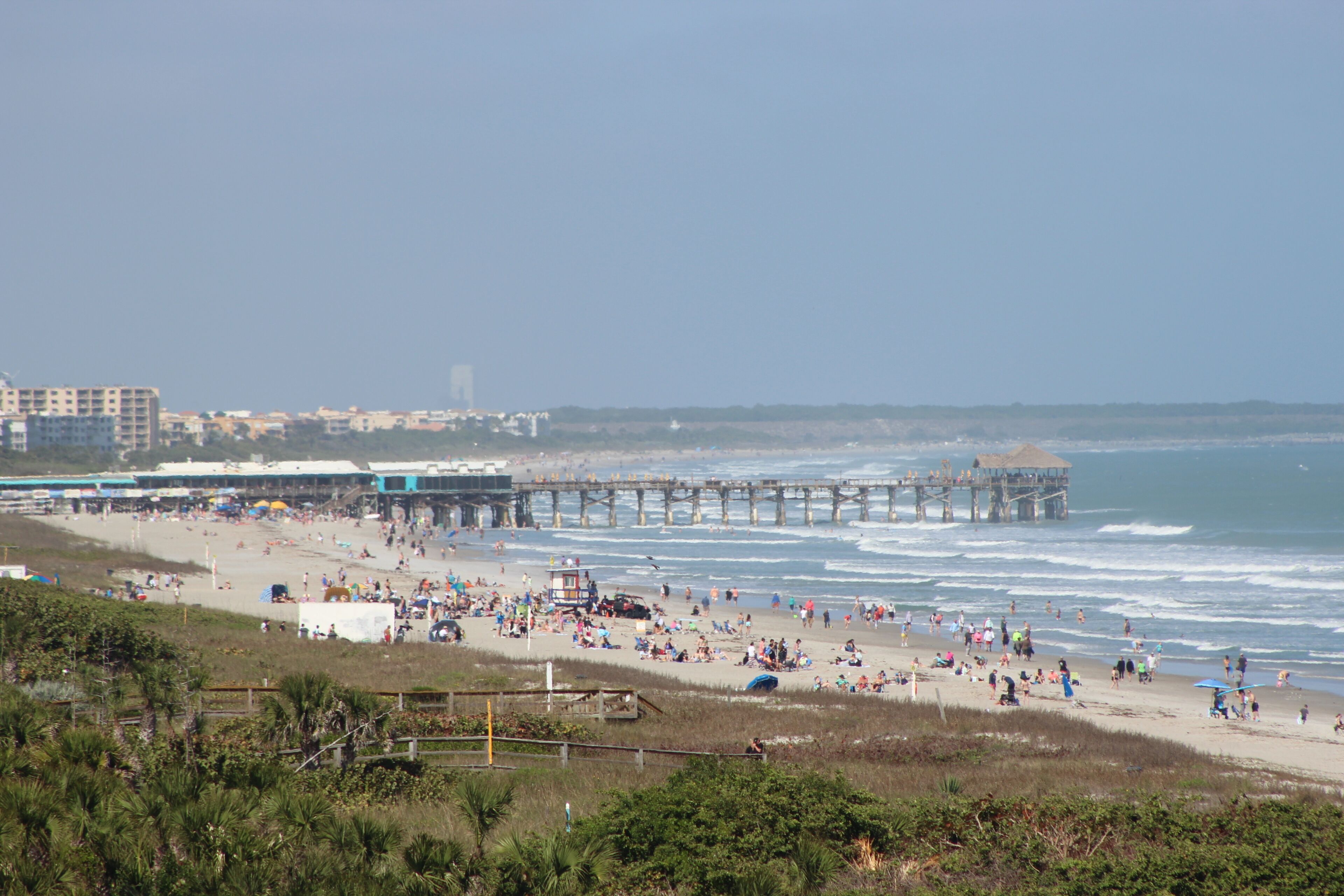 On the beach, sun-loungers, beach towels