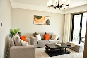 Apartment, 2 Bedrooms, Balcony | Living area