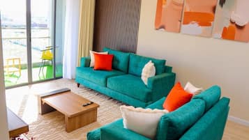 Appartement, 2 chambres, balcon | Coin séjour