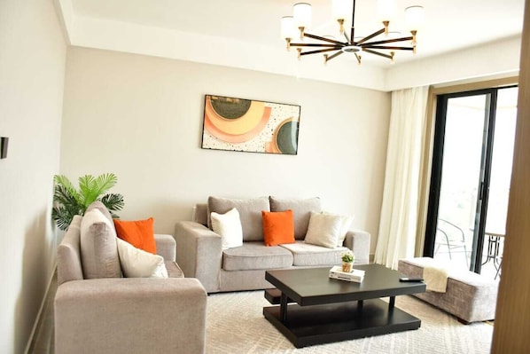 Apartment, 2 Bedrooms, Balcony | Living area