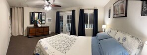 5 bedrooms, desk, iron/ironing board, travel cot