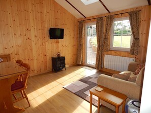 TV, DVD player, table football, toys - Delightful Log cabin. (gloucester)