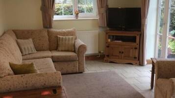 TV, DVD player, table football, books