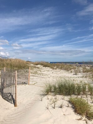 Beach nearby, sun-loungers