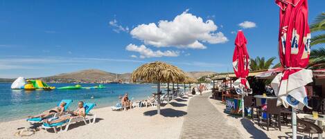 Beach nearby, sun-loungers
