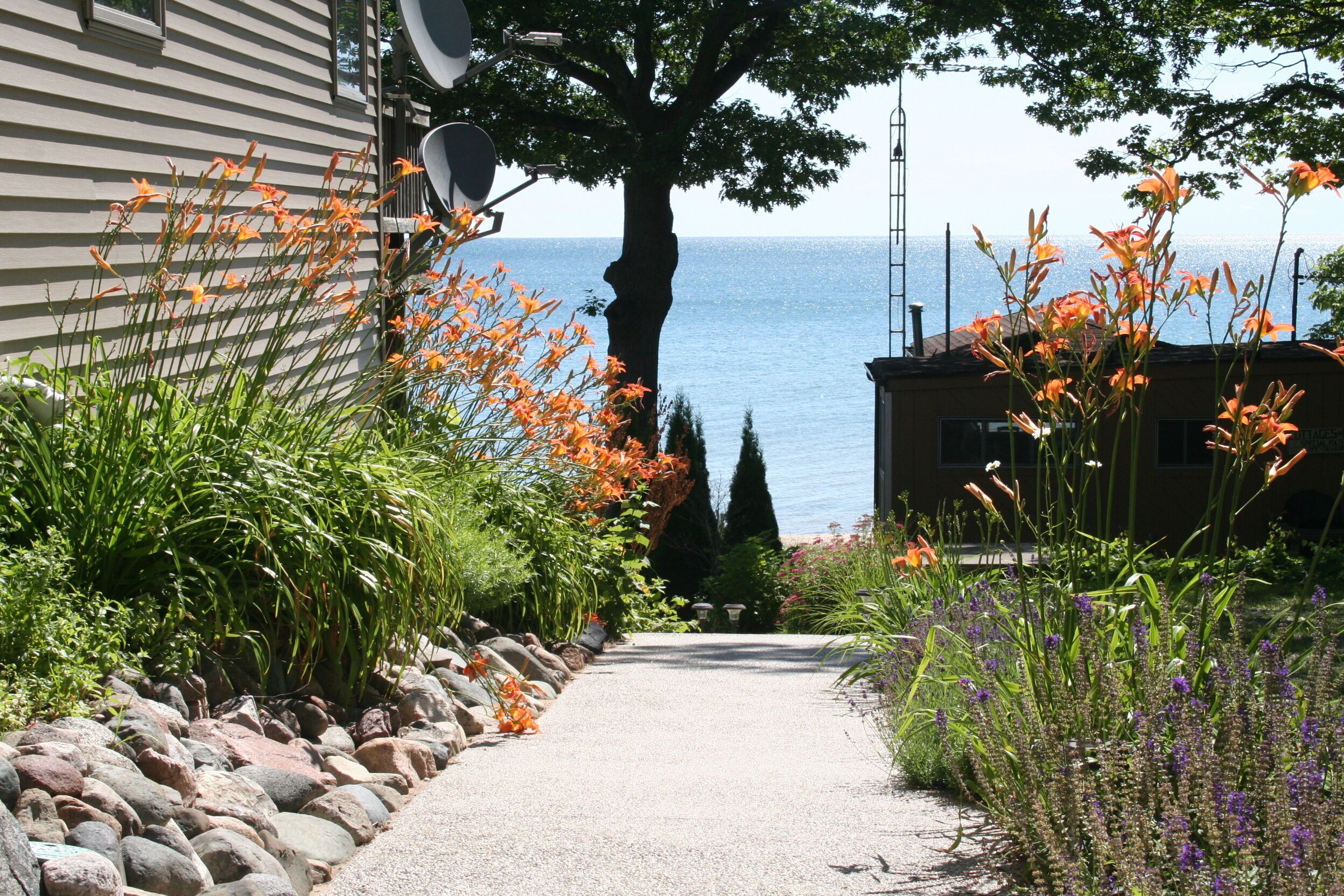 Walk beside the house to the beach