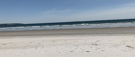 Beach nearby, sun loungers