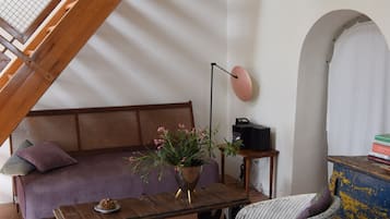 Cheminée, livres, chaßne hi-fi