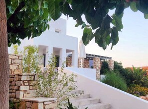 Property grounds - Villa Mella, Paros: Idyllic waterfront Villa that combines privacy & relaxation. (Paros)