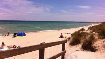 Beach nearby, sun-loungers