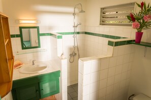 Dusche, Haartrockner, Handtücher