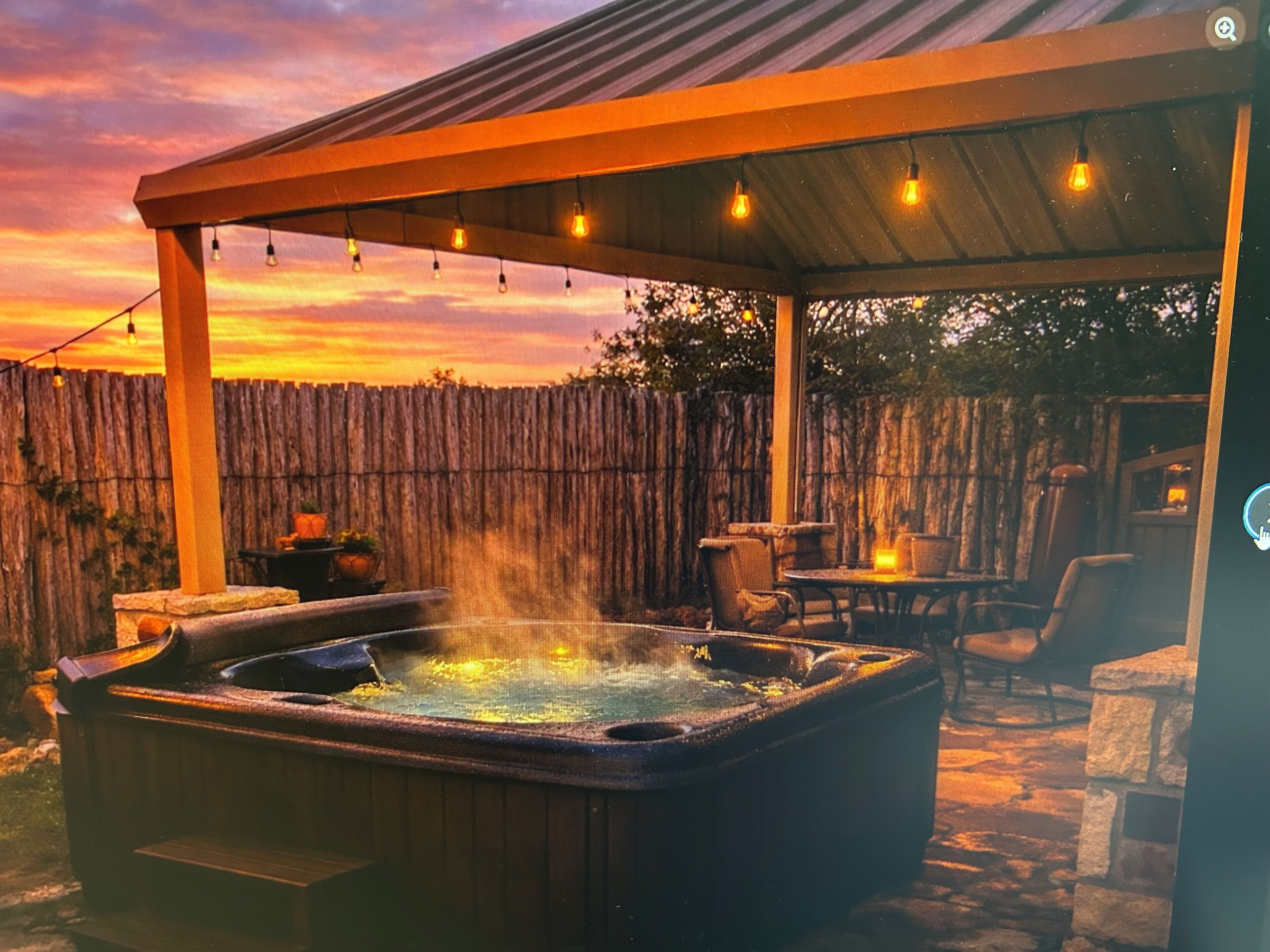 Outdoor spa tub