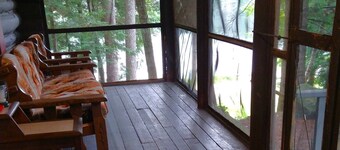 Rustic two-story log cottage, River-view, Pet-friendly, Downeast Maine