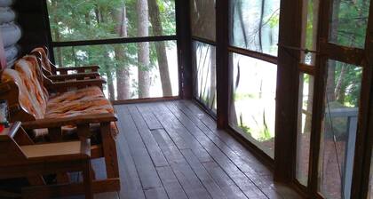Rustic two-story log cottage, River-view, Pet-friendly, Downeast Maine
