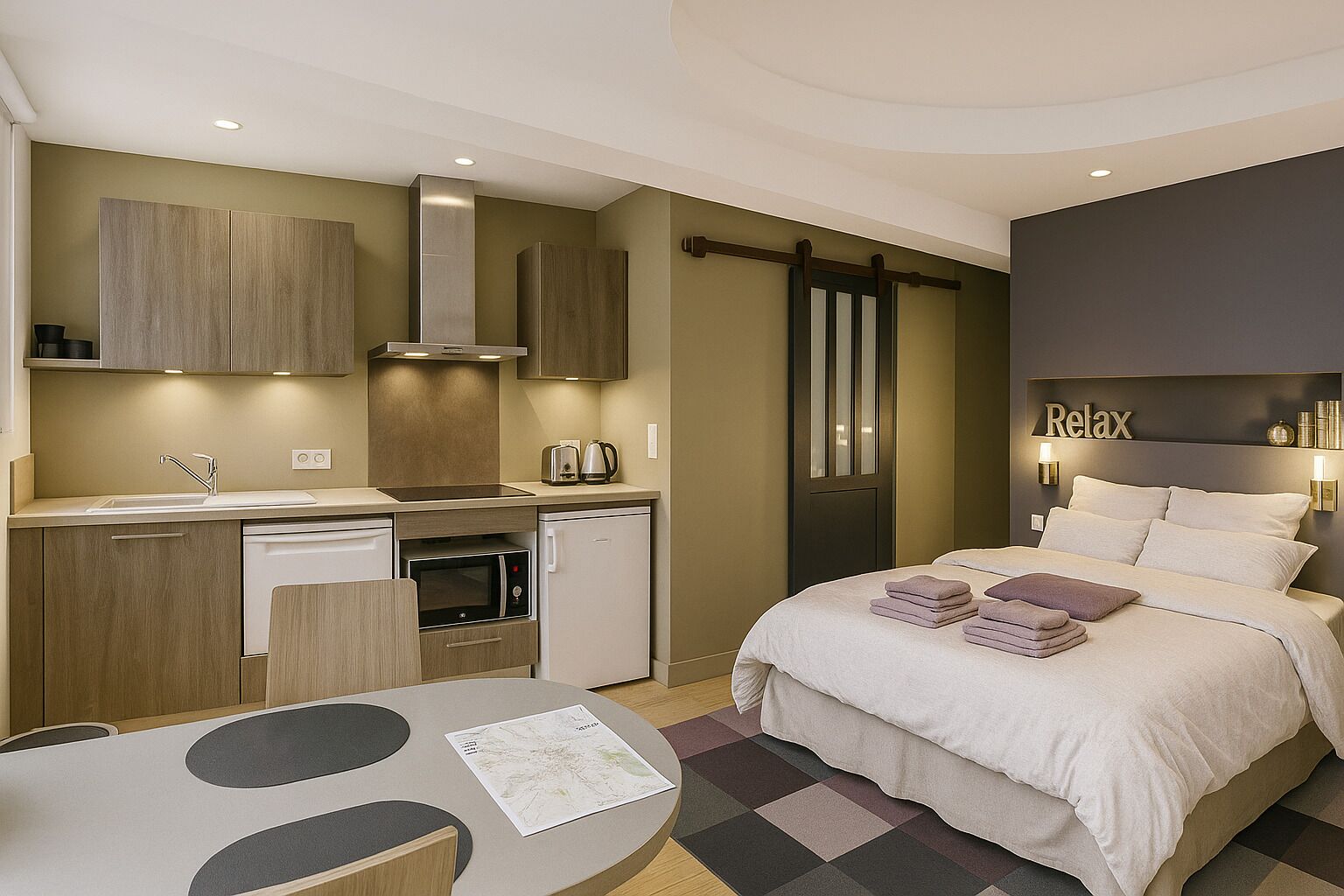 1 chambre, fer et planche à repasser, Wi-Fi, draps fournis