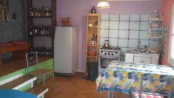 Fridge, oven, stovetop, electric kettle
