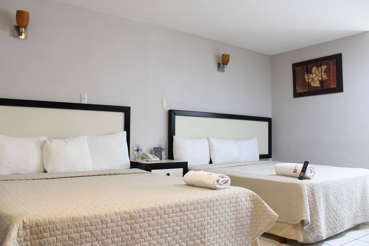 Classic Double Room, 2 Double Beds, Non Smoking | Desk, laptop workspace, iron/ironing board (on request), WiFi (free)