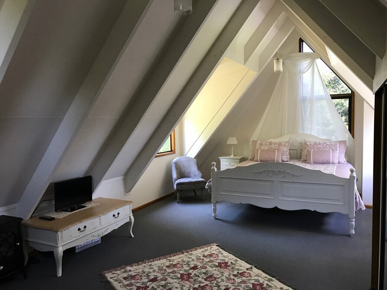 1 bedroom, desk, iron/ironing board, travel cot