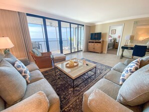 TV, stereo - Sanibel Harbour Resort Bay View Tower 336: Waterfront condo with breathtaking sunsets. (Fort Myers)