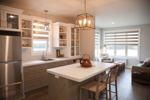 Microwave, coffee/tea maker, cookware/dishes/utensils - Brielle’s River Retreat…..Open Concept Suite (Cardigan)