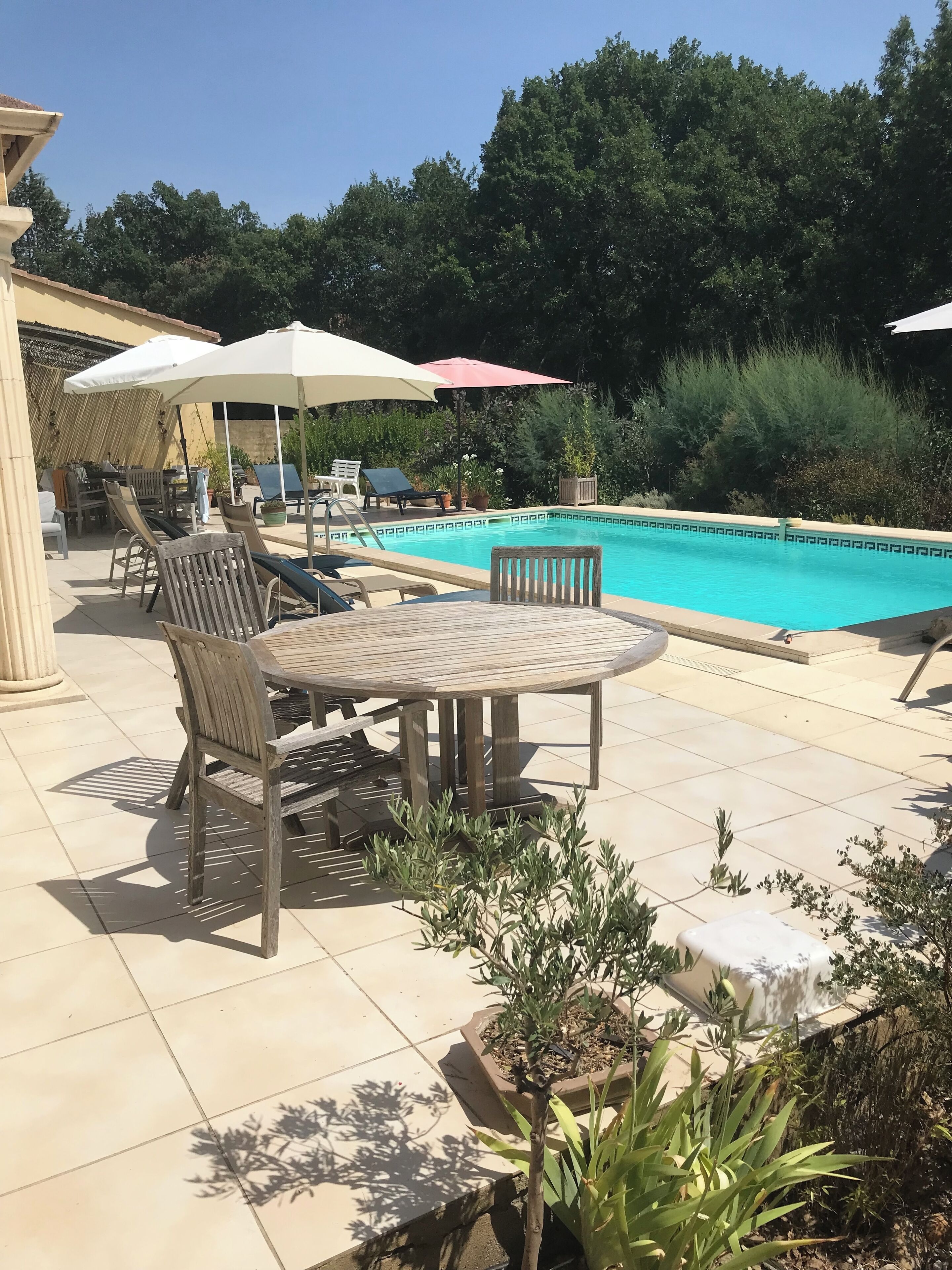 Una piscina al aire libre, una piscina climatizada