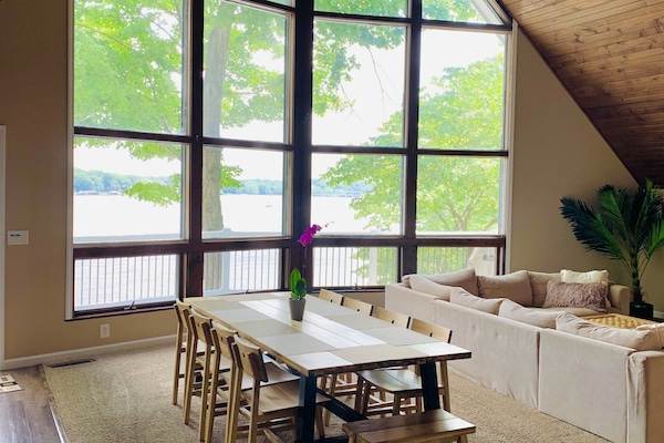 Dining area with living room