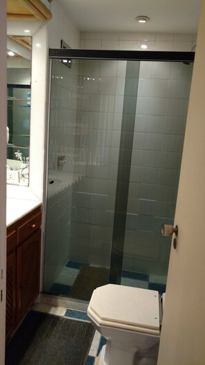 Dusche, Handtücher, Seife, Toilettenpapier