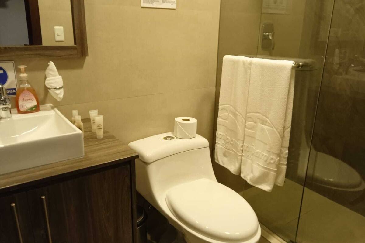 family duplex | bathroom | shower, rainfall showerhead, free toiletries, hair dryer
