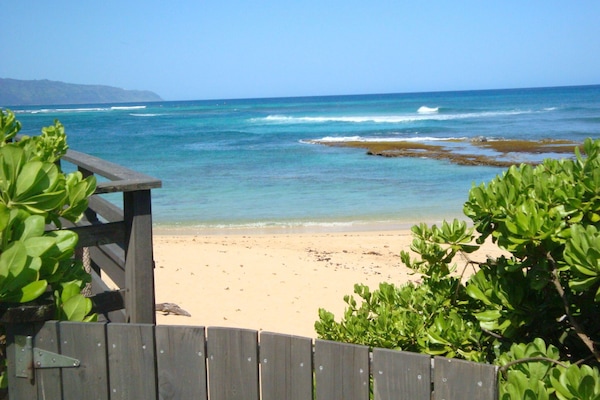 Private beach access to swimming lagoon