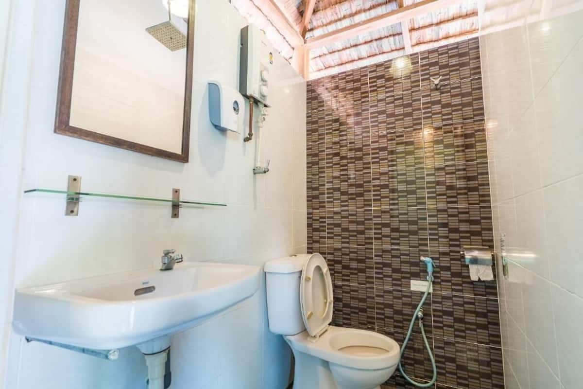 shower, free toiletries, hair dryer, bidet