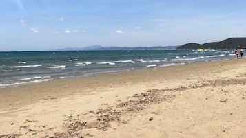 Sun-loungers, beach towels