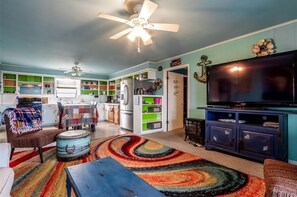 Smart TV, Netflix, DVD player, books