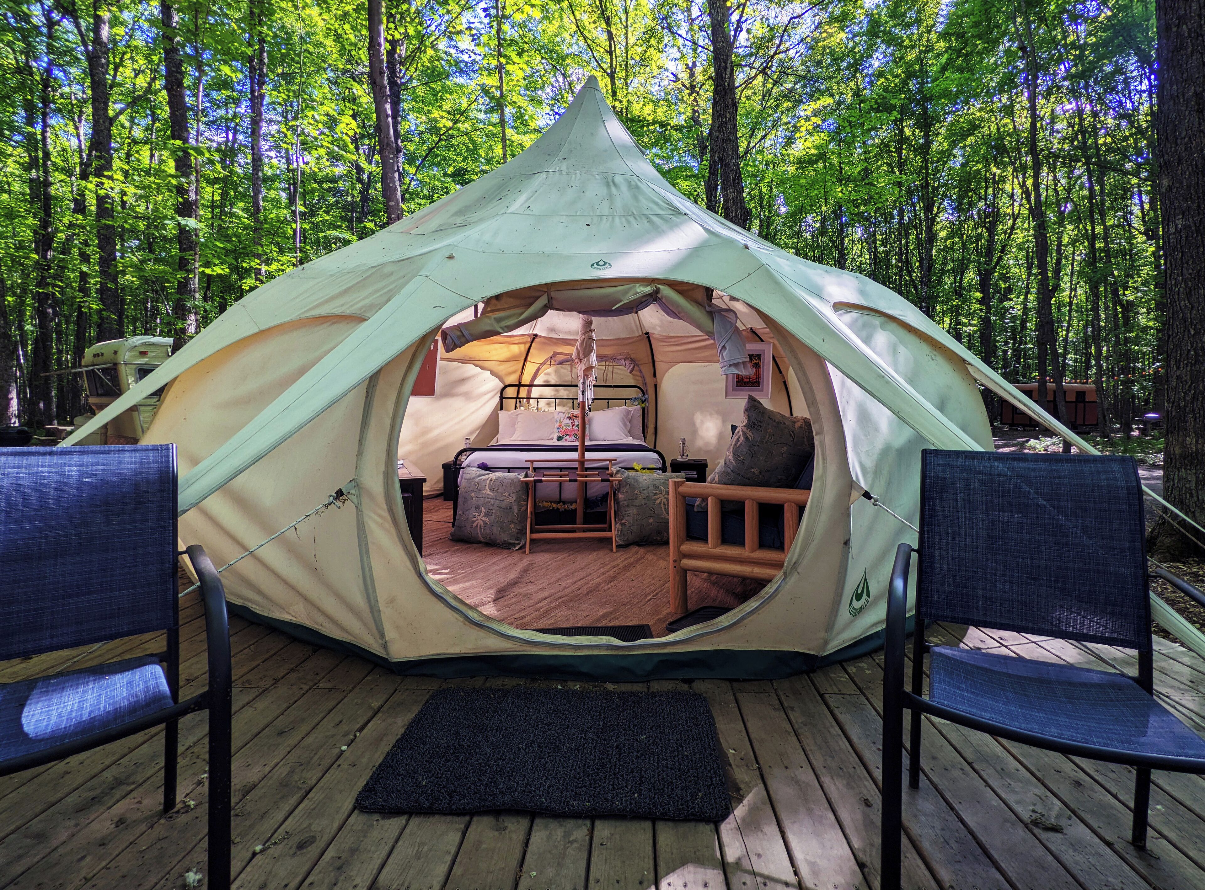 Luxe tent, 1 slaapkamer, terras, uitzicht op resort | Lakens van Egyptisch katoen, luxe beddengoed