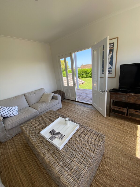 Smart TV, DVD player, books, video library