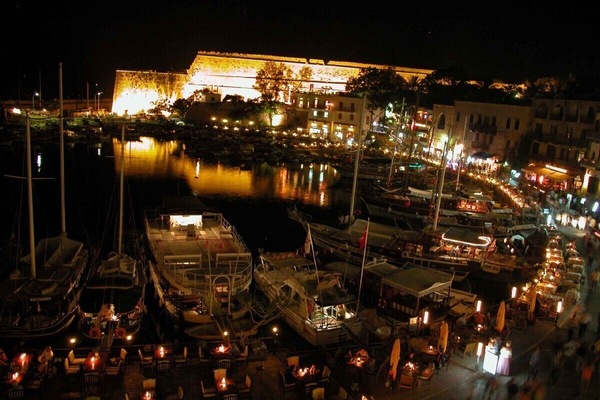 Kyrenia Harbour at night
