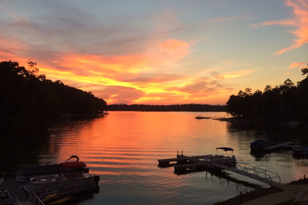 Sunset from boat dock