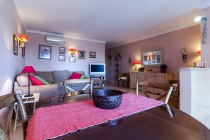 TV, DVD player, books
