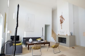 TV, fireplace, offices