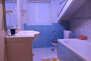 Combined shower/bathtub, hair dryer, towels, toilet paper - LA VILLA DES VOYAGEURS WITH POOL AND SPA FOR 4 TO 12 PEOPLE (SAINT FRANCOIS)